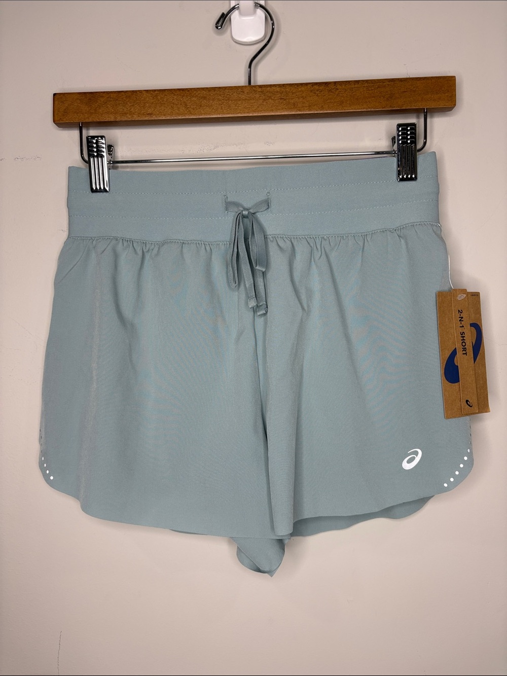 ASICS Road 2 in 1 Running Shorts Blue Gray XS